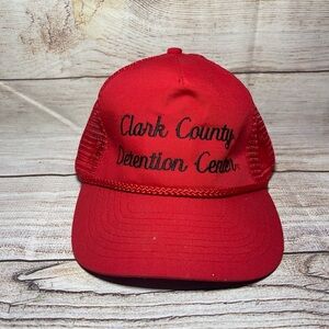 VTG Clark County Detention Center Embroidered Hat Cap Trucker Hat Snapback Red